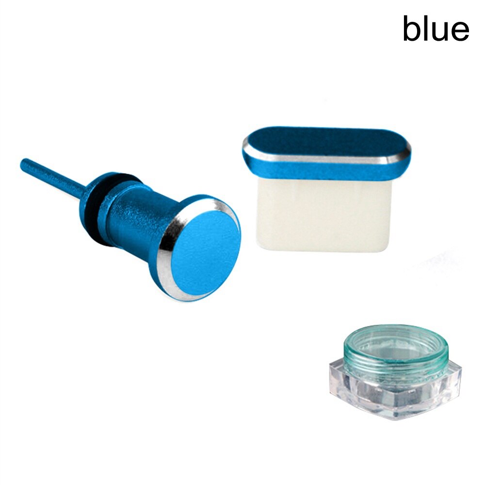 Type C Charging Port Earphone Dust Plug 3.5mm Jack Interface Mobile Phone Card Retrieve Card Pin For Samsung Oneplus Huawei: blue
