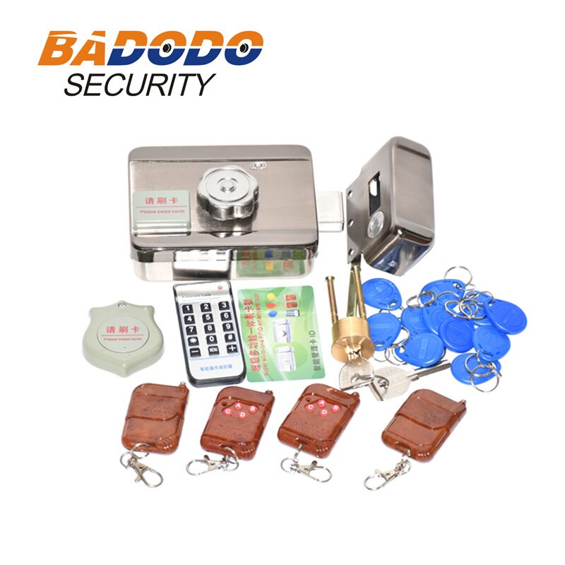 Elektronische RFID Tor Schloss/Clever Türöffner sperren Magnetischen Induktion Tür Eintrag Zugriff Kontrolle System y 15 Schild Fernbedienung Kontrolle: Bausatz4