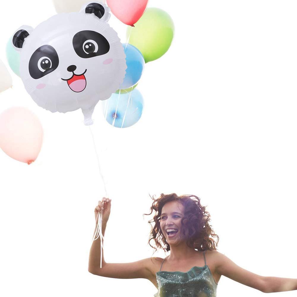 Globo de oso Panda bonito, 10 Uds., globos de aluminio, Panda, globo de la cabeza, ramo para Baby Shower, suministros de de cumpleaños, Panda