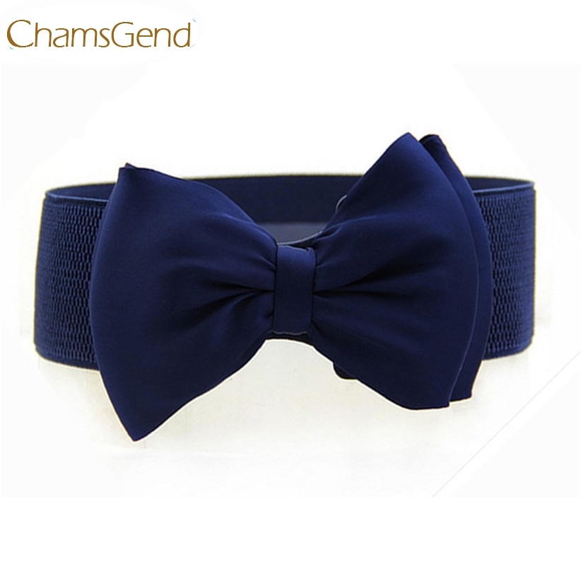 Chamsgend Nieuw Mode vrouwen Elastische Taille Blet Met Grote Strik July13