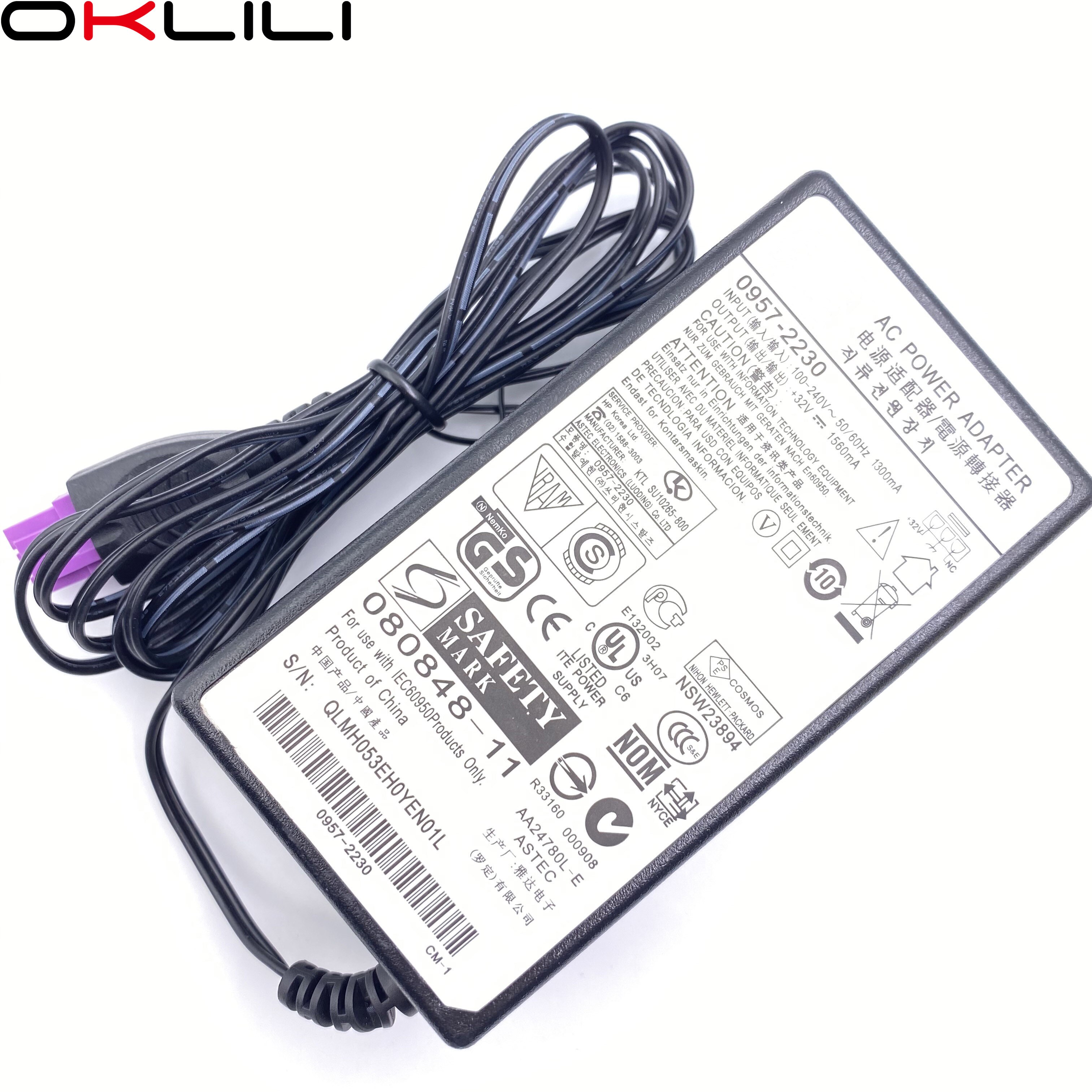 32v 1560ma 0957-2230 0957-2271 ac strømforsyning til adapteroplader til  hp 6500 b8550 d5460 d5468 d7260 d7268 d7460 c6240 c6250 c6270