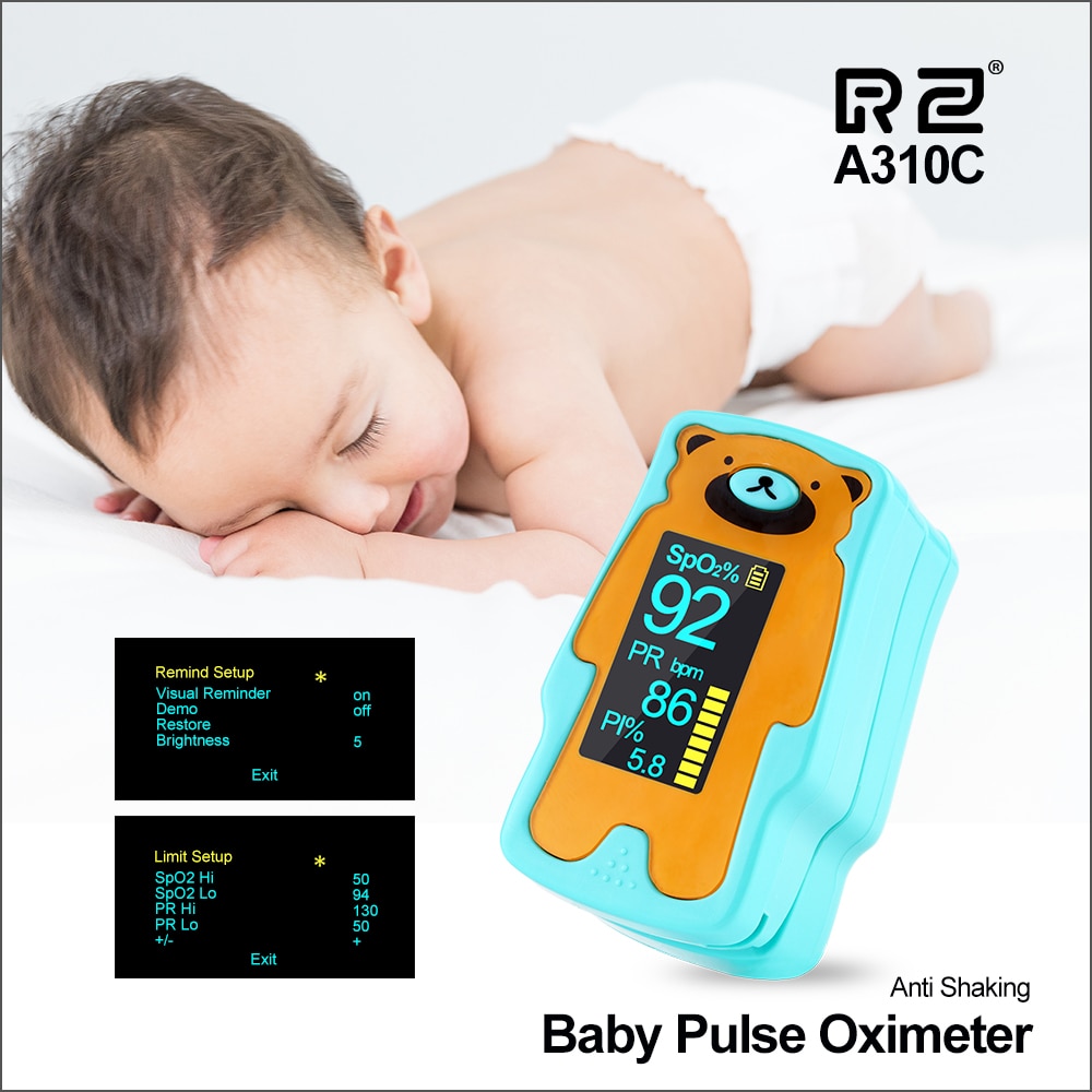Rz Oximeter Kind Draagbare Vinger Oximeter Vingertop Pulsoximeter Huishoudelijke Gezondheid Monitoren Hartslag Pr SPO2 Baby Oximeter