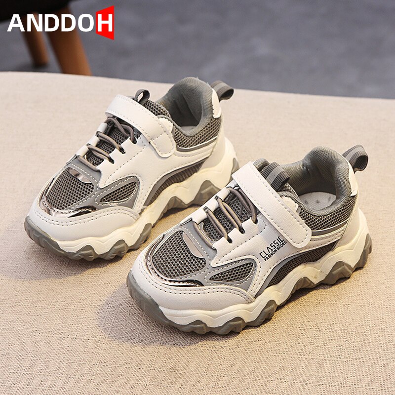 Maat 21-30 Kinderen Ademende Sneakers Meisjes Haak Lus Casual Schoenen Jongens Oorlog-Slip Sneakers Baby Anti-gladde Peuter Schoen