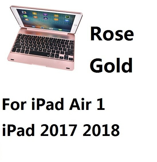 Hstnbveo Voor Ipad Air 2 Pro 9. 7 Opvouwbaar Wireless Bluetooth Keyboard Case Voor Ipad Air 1 Stand Toetsenbord Voor Ipad 9.7 Inch: Rose Gold 1