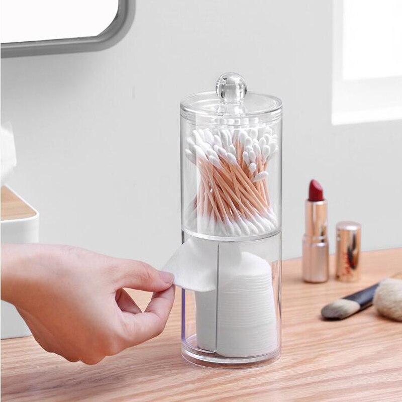 Storage Rack Cotton Swab Storage Box Stainless Steel Cleaning Cotton Bracket Bathroom Cosmetic Cotton Pad Organizer