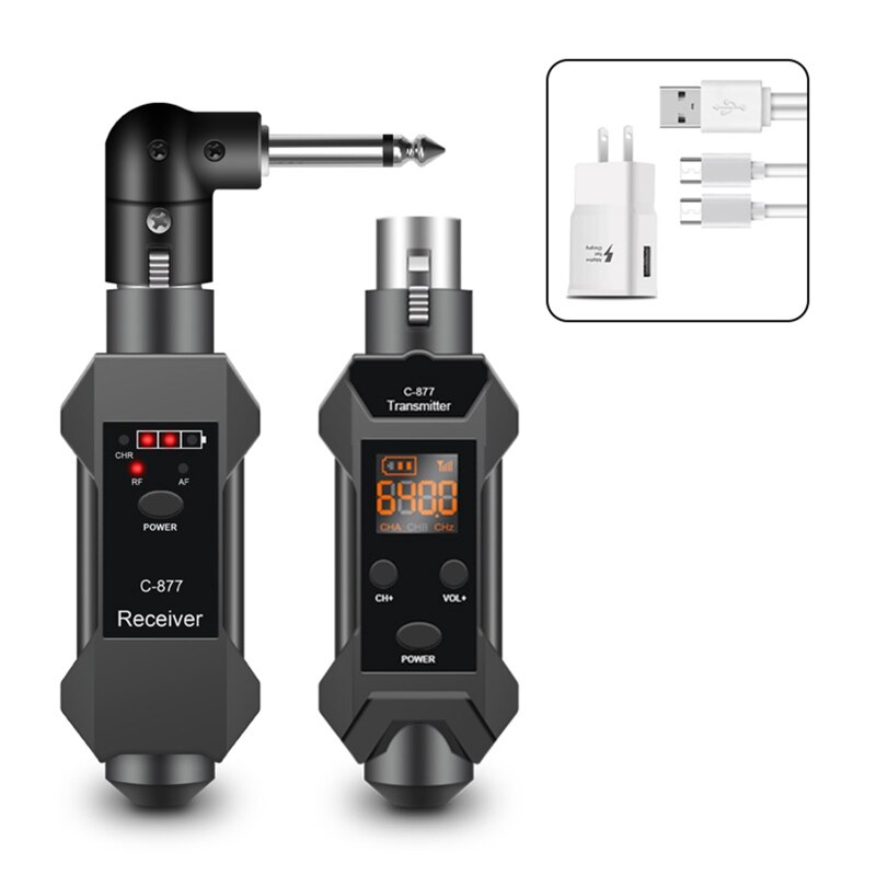 Microphone Wireless System XLR Transmitter &amp;Receiver for Dynamic Mic Audio Mixer Mic Adapter with 6.35mm XLR Adapter
