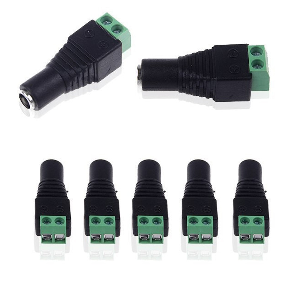 AHCVBIVN 10Pcs 2.1x5.5mm DC Power Female Plug Jack Adapter Connector Plug voor CCTV DVR LED Strip licht