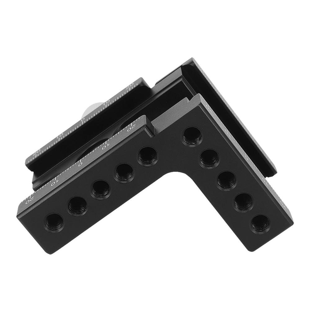 Haoge Rechte Hoek Klem 90 Graden Dubbele Quick Release L Klem Met 1/4 Schroefdraad Voor Arca Rrs Benro Rail plaat Nodal Slide