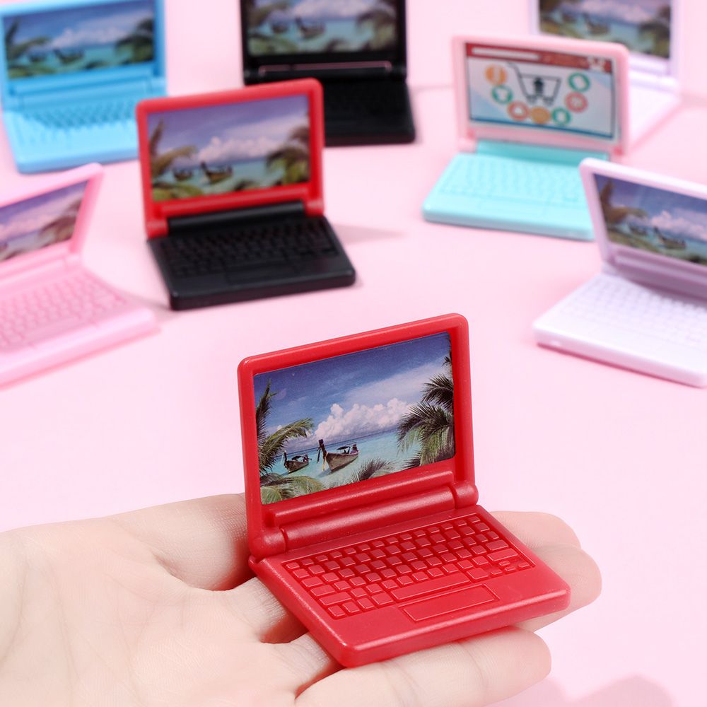 Mini poupée pliable pour ordinateur portable, 1 pièce, jouet de bureau, Imitation ordinateur, accessoires de