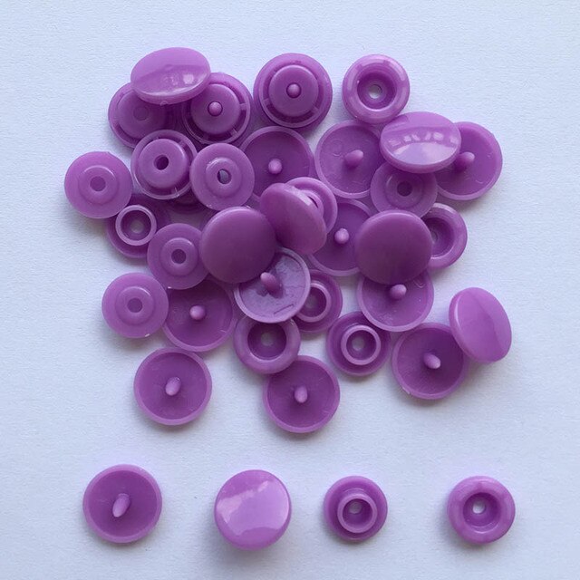 50Sets Plastic Snaps Button Fasteners T5 Bag Folder Dark Buckle Button Resin Garment Accessories For Clothes Scrapbooking: Light purple