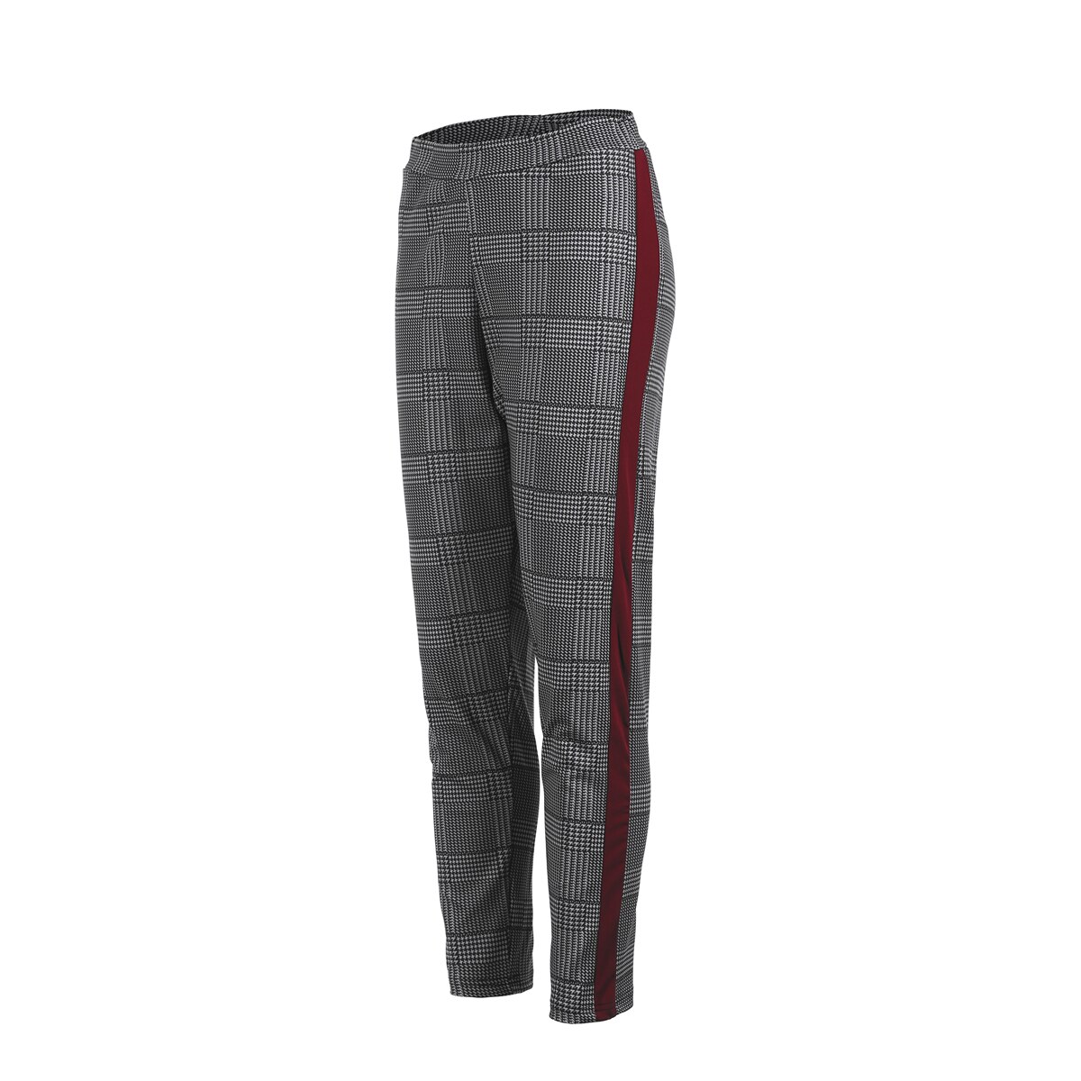 Frauen Lange Hosen Hohe Taille Plaid Hosen strecken Denim Seitlichem Streifen Sport lässig Damen Lange Regelmäßige Gerade Hosen: S / verrotten