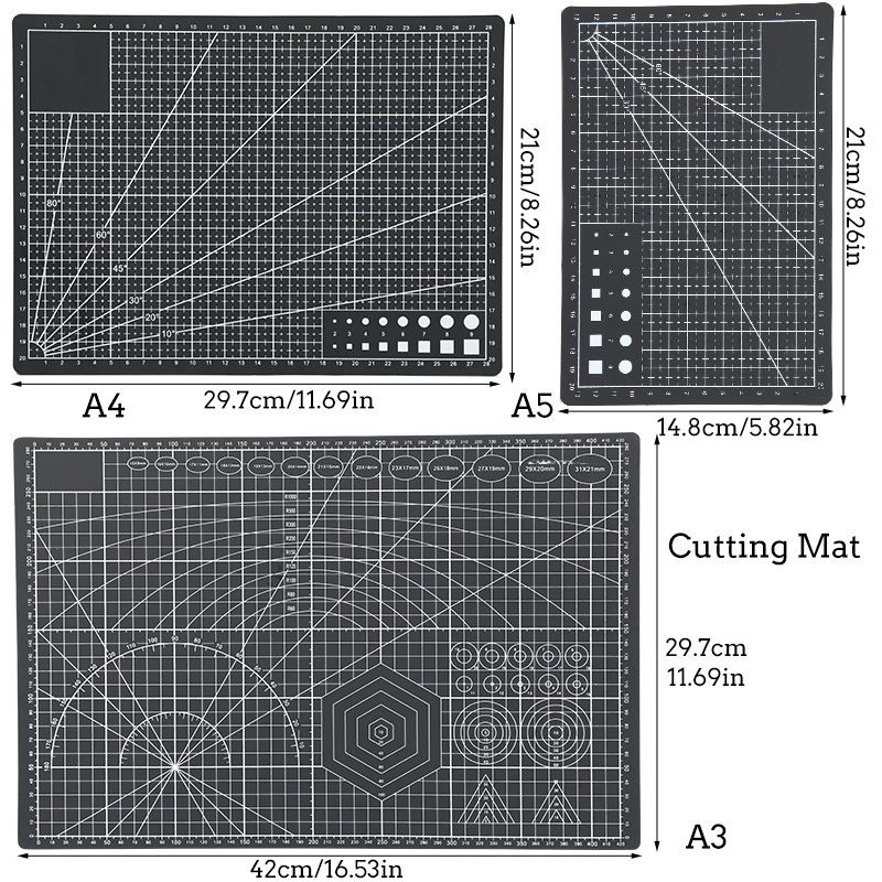LMDZ A3 A4 A5 Double Sided Cutting Mat Cutting Board Mat Patchwork Mat Cutting Mat Patchwork Tool DIY Cutting Board 1 Pcs