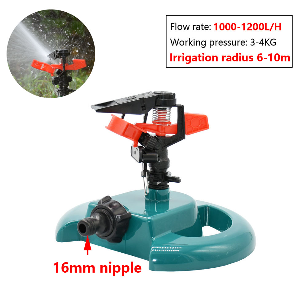 Garden Lawn Rotary Watering Sprinklers With Nozzle Support Automatic 360 Degrees Farm Rocker Sprinkler Irrigation Water: B