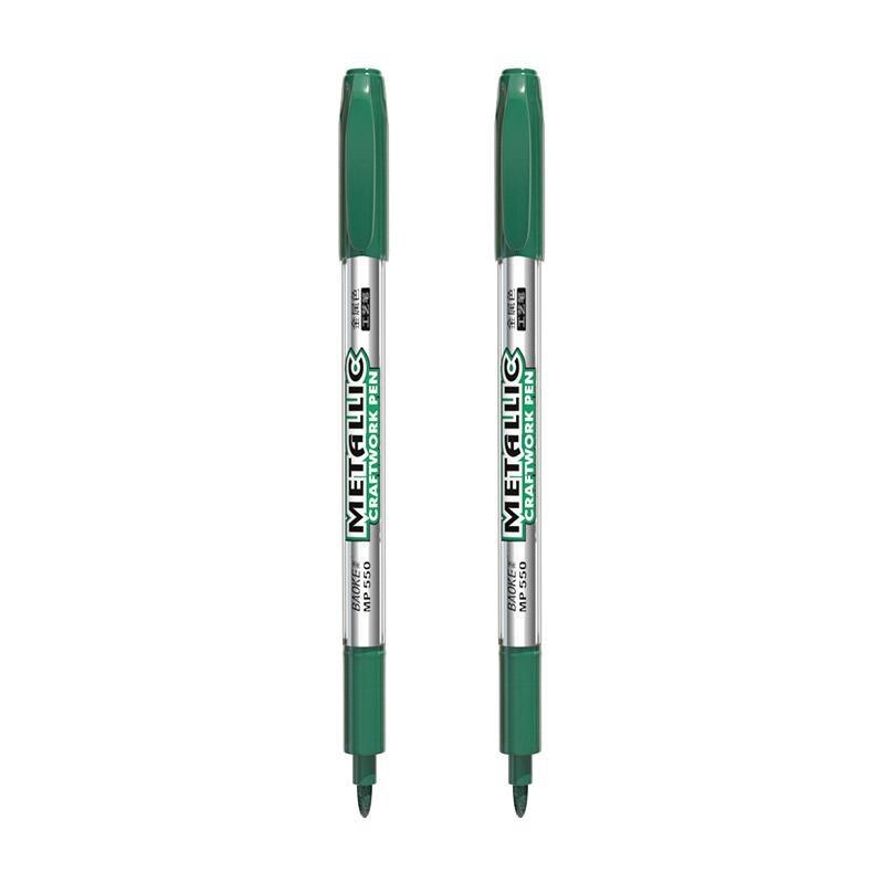 2 stk/parti gør-det-selv metallisk vandtæt permanent maling tusch penne guld sølv highlights til gør det selv epoxy harpiks håndværk tegnepen: 2 stk grøn