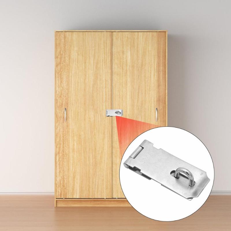 Stainless Steel Padlock Clasp Gate Hasp Staple Easy Install Door Lock Shed Latch Household Burglar-proof Hardware