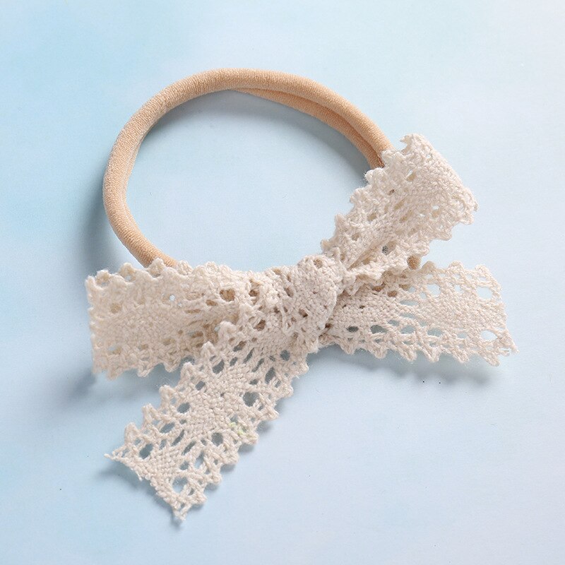 Diadema o pinzas para el pelo de nailon con lazo de encaje Vintage, para Baby Shower: 3