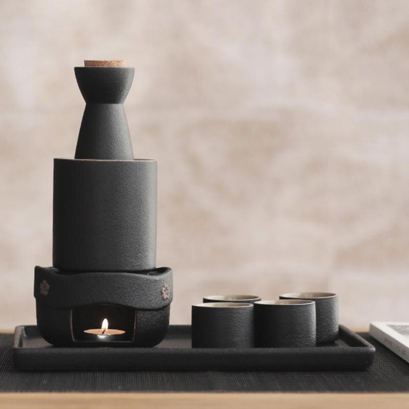 Styl japońnarty czarny Zen gruba ceramika czajnik robić herbaty świeca ogrzewanie podstawa ceramiczna zestaw robić herbaty Kung Fu kawy podgrzewacz robić mleka uchwyt czajniczek