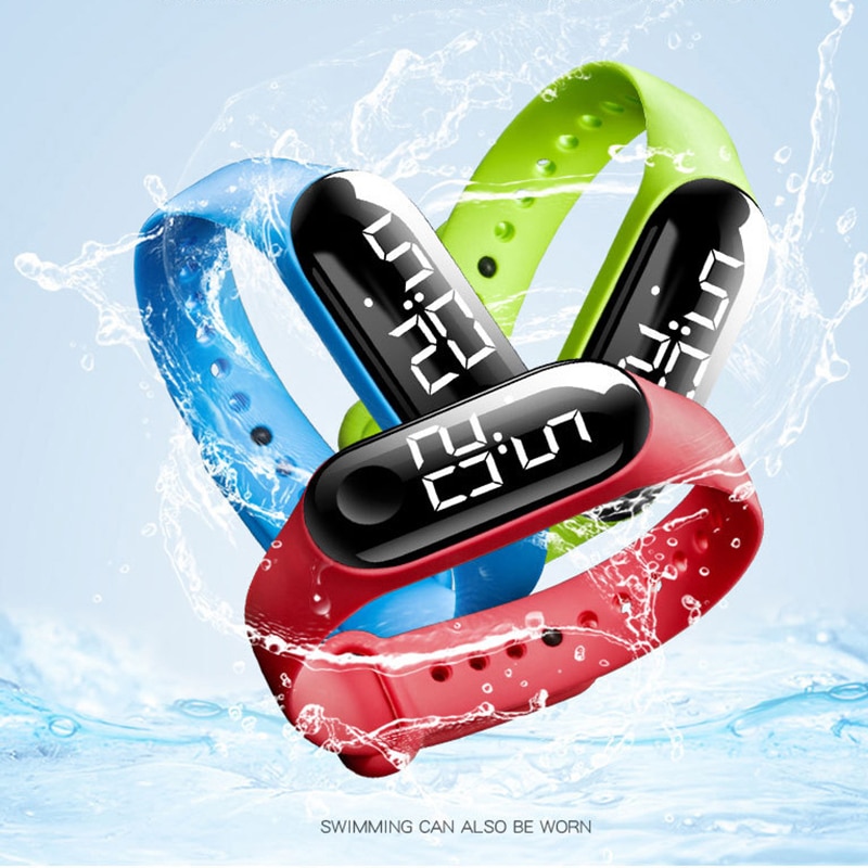 électronique nouvelle montre numérique Silicone Bracelet Bracelet montre pour femmes hommes unisexe montres LED Sport écran tactile étanche