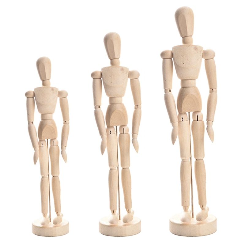 Hand Made Puppet Toy Wood Man Tall Wooden Human Movable Limbs Human Artist Model Wooden Drawing Mannequin Model