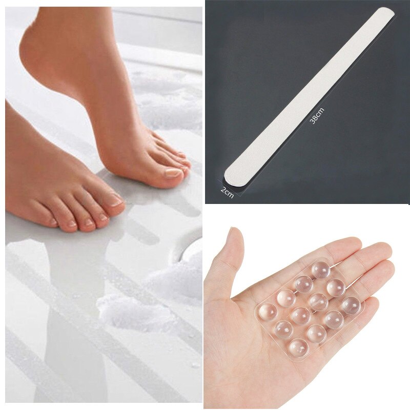 6 sztuk naklejki antypoślizgowe robić łazienki prysznic paski taśma zabezpieczająca na podłogę mata Podkładka 24pc silikonowy antypoślizgowy amortyzator miękka poduszka