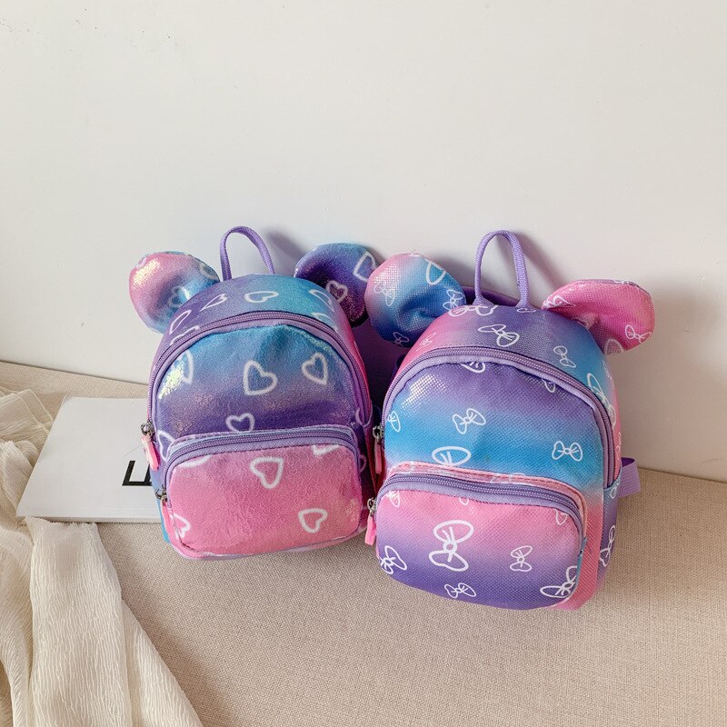 kids Girls backpack peach heart female bag female cartoon cute children rabbit Korean backpack student schoolbag