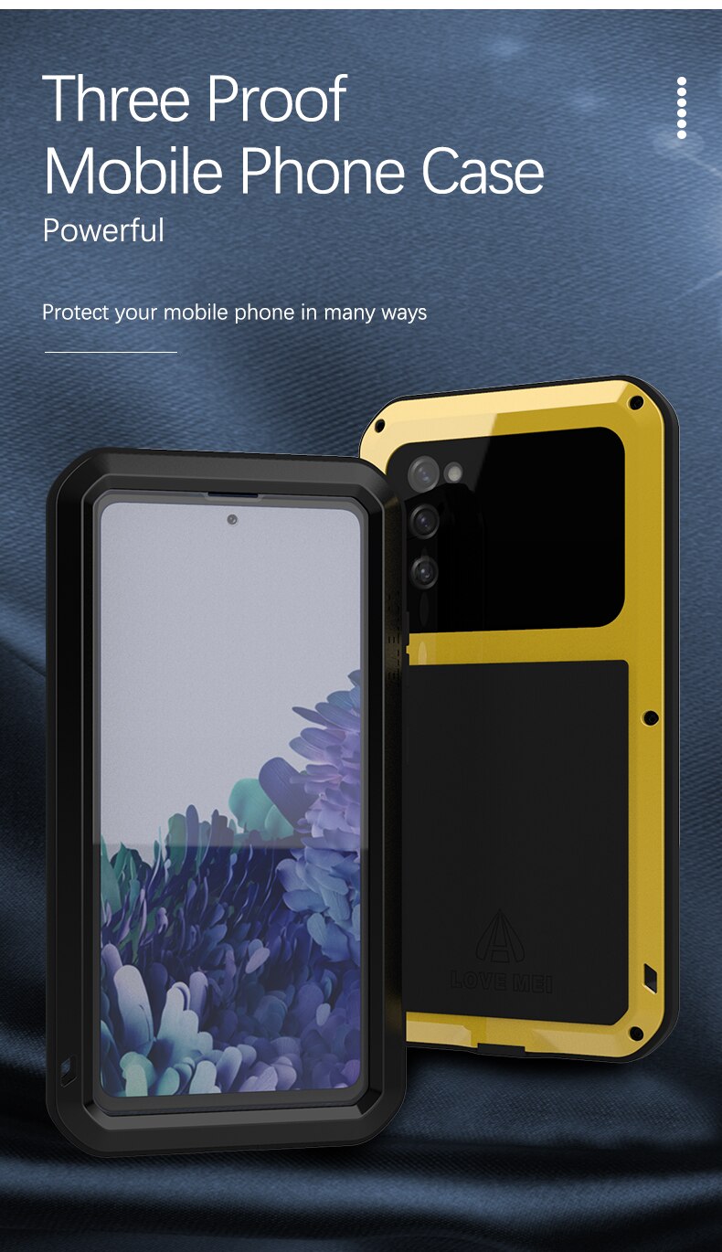 Do Samsung GALAXY S20 Fe Case miłość MEI Shock odporny na zabrudzenia wodoodporny metalowy pancerz pokrywa etui na telefony do Galaxy S20 FE 5G