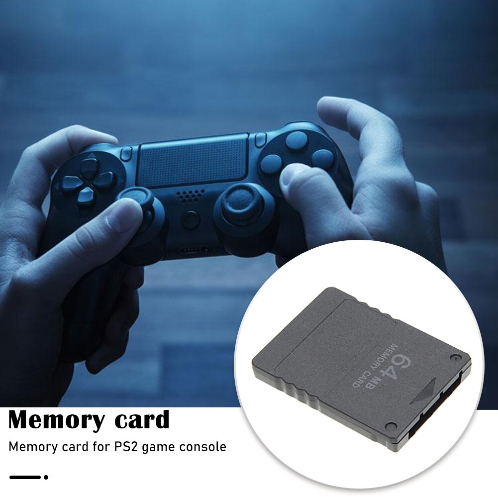 Memory Card for PS2 Game Console 64MB High Speed Memory Expansion Cards Gaming Data Storage Black