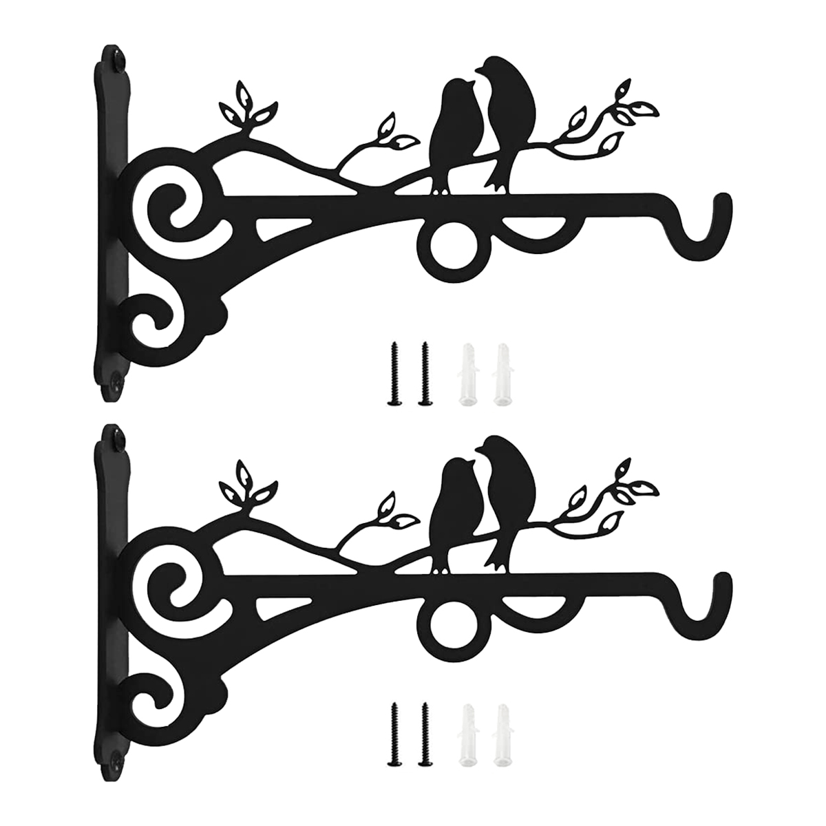 Crochet mural pour support de pot de fleur, support d'art en fer vintage européen, décoration de jardin, panier mural, 2 pièces, 4 pièces, 10 pièces: Gris clair