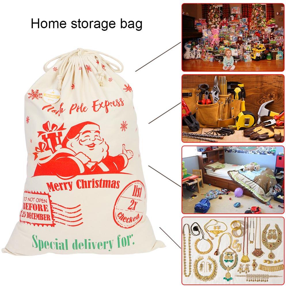 Voresvarme jule julemandssæk hjorte snoretræk lærred julemandstaske år julepynt til hjemmet strømper taske