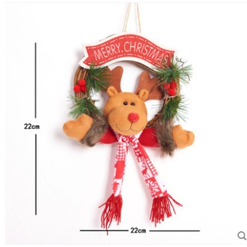 Garlands hanging decorations on the door decoration Christmas scene layout: Mint Green