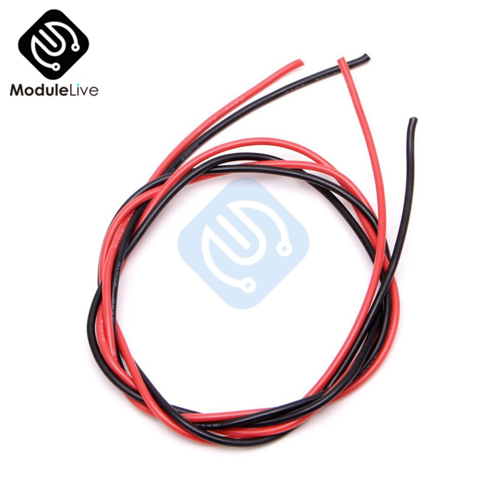 16 AWG Gauge Wire Flexible Silicone Stranded Copper Cables For RC Black and Red