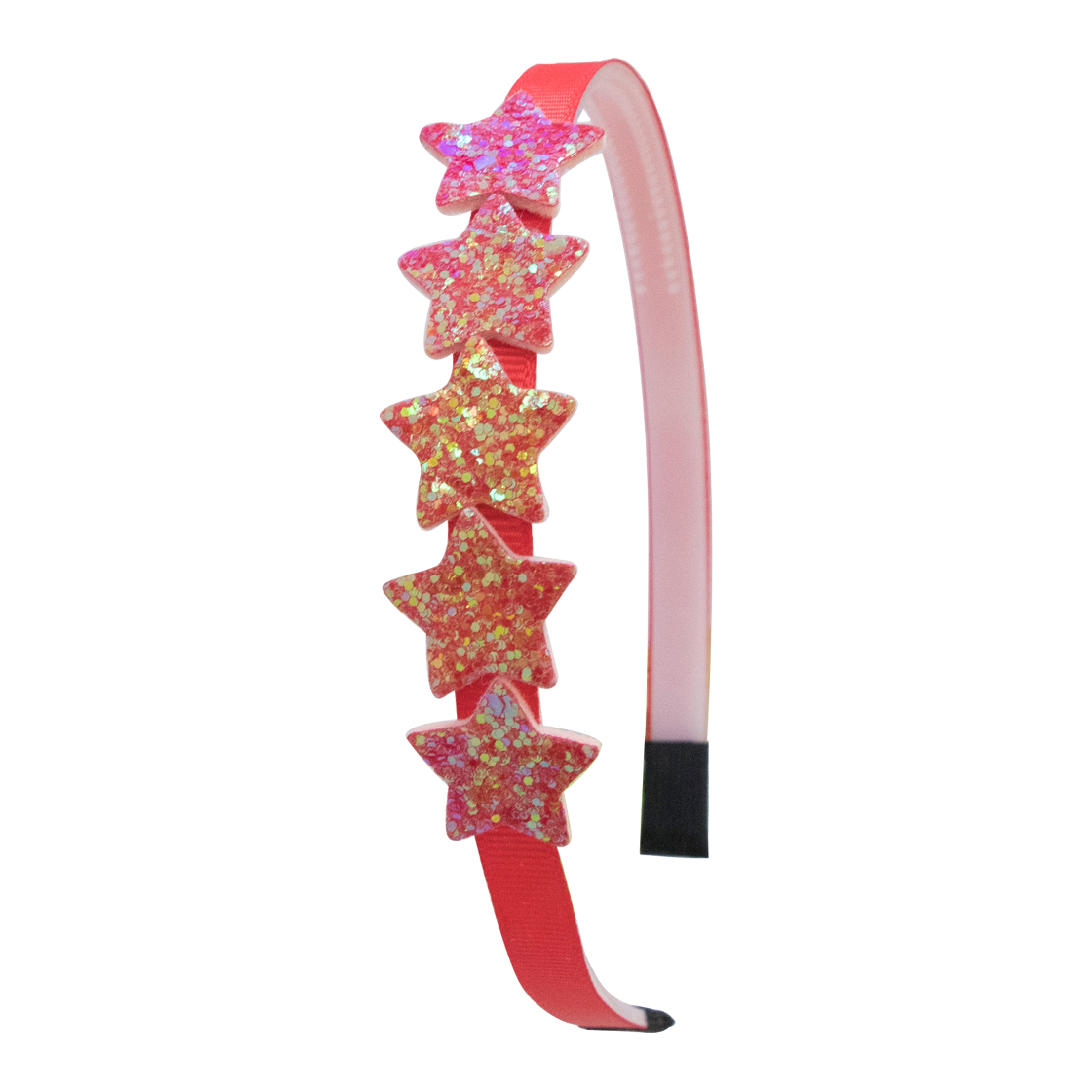 1 diademas bonitas con forma de estrella brillante para niñas, diademas con forma de estrella brillante, accesorios para el cabello para niños: Rojo