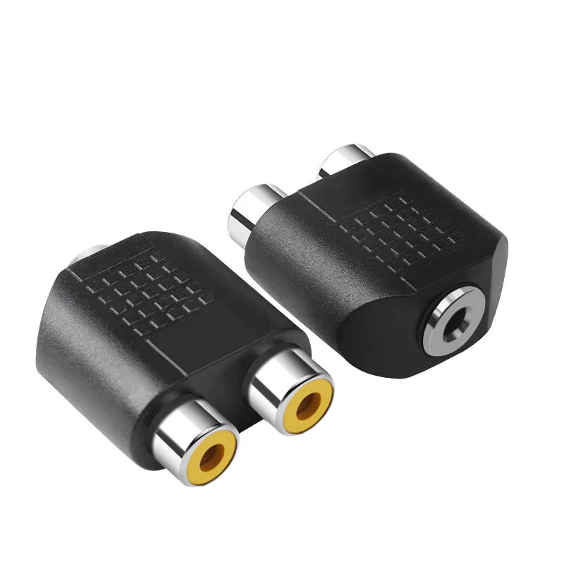 RCA Female Socket Turn 3.5MM Stereo Plug Audio Adapter 6.3MM Stereo Plug To RCA Socket 2 in 1 Stereo Connector ﻿