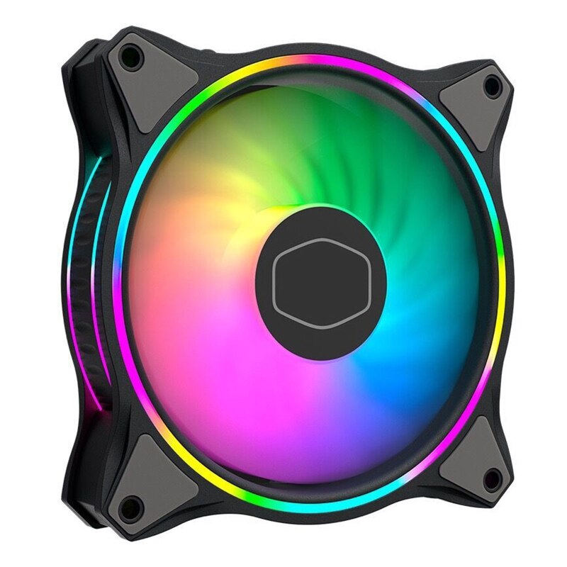 MF120 HALO Dual Ring Addressable RGB Fan for PC Computer Case Liquid Radiator: Black