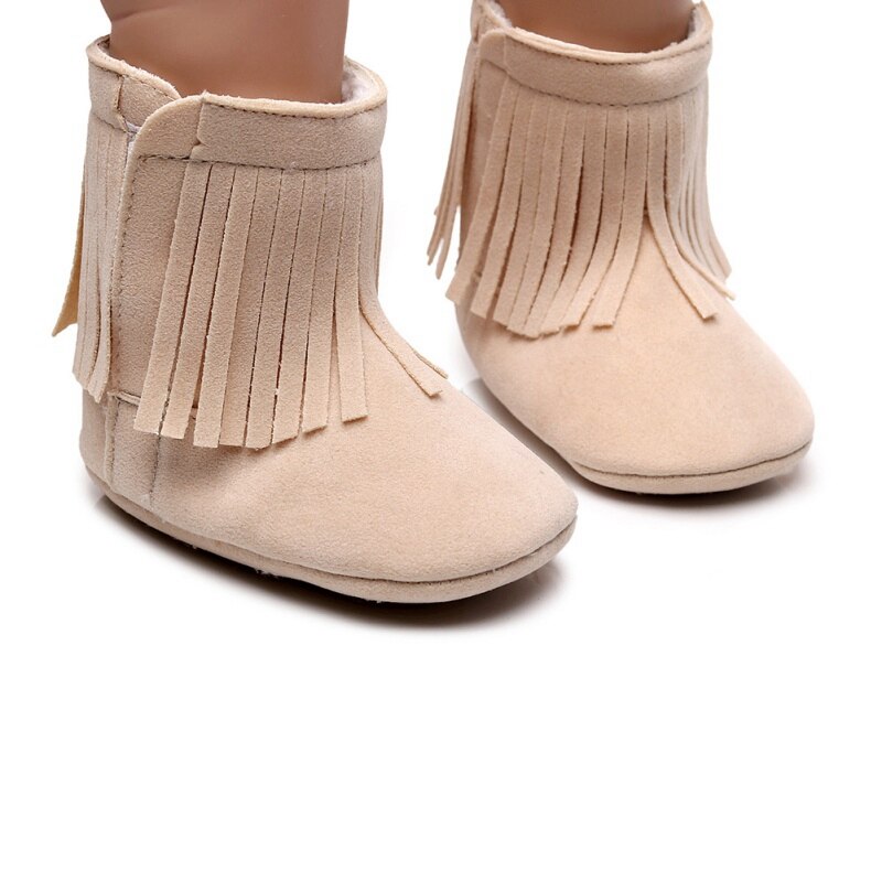 bébé bottes de neige -né bébé fille garçon enfants solide frange chaussures infantile enfant en bas âge à semelle souple anti-dérapant bottes 0-24M Bebe mocassins: M / 7-12 mois