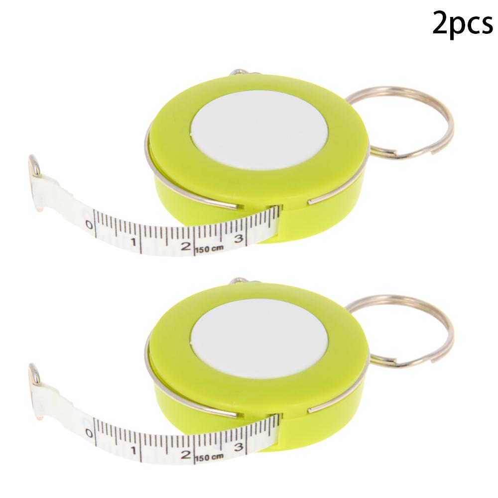 1~10pcs Various Measuring Tapes 1.5m Retractable Metric/Inch Imperial Plastic Ruler Tape Measure For Surveyors: Green Round x2pcs