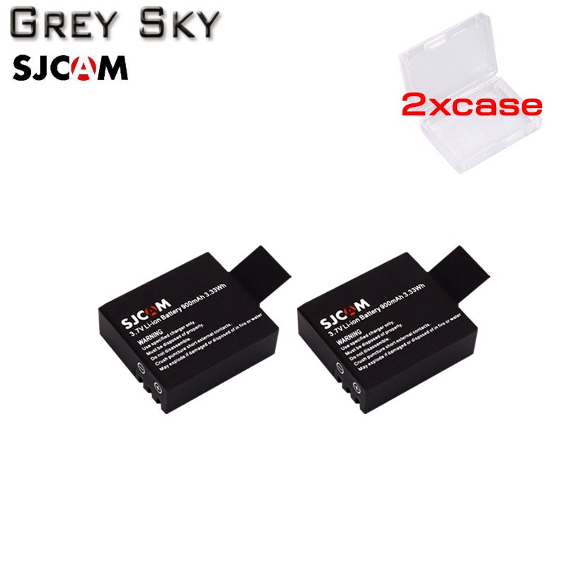 Batería de repuesto para cámara de acción deportiva Elite SJCAM sj4000, 10 Uds., 900mAh, para M10wifi / SJ4000 / SJ4000wifi / SJ5000wifi /SJ5000x: 2 battery