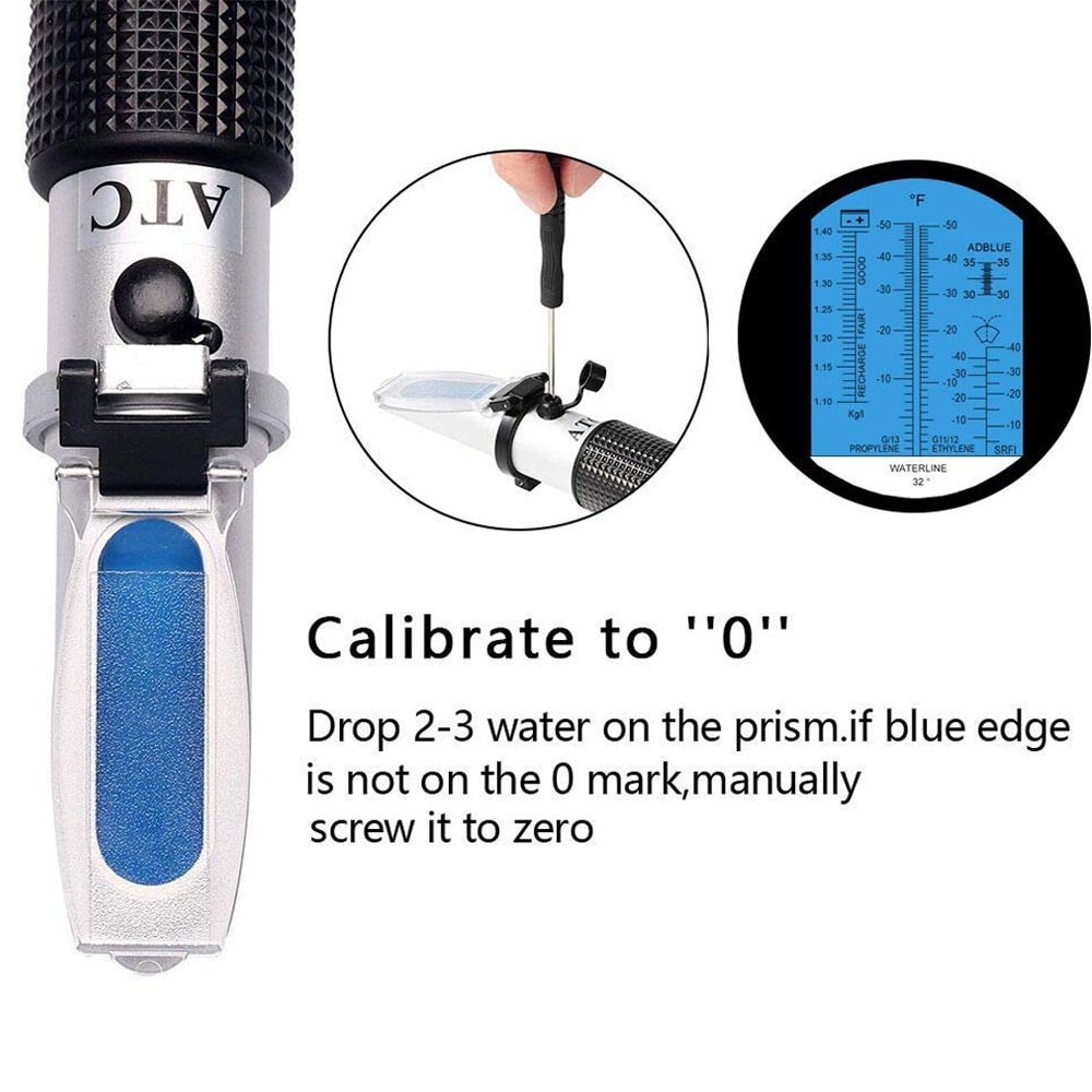 4 in 1 Hand Held Refractometer Vehicle Urea Tester Antifreeze Refractometer 30-35% Adblue Fluid Glycol Battery Concent Measure