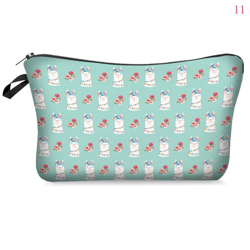 Water Resistant Cosmetic Organizer Bag Makeup bag Printing Llama Cosmetic Bag Women Multifunction Beauty Bag: 11