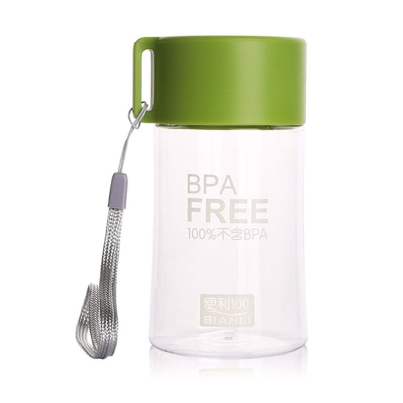 Botella de agua de plástico de 150 Ml, Mini botella de agua bonita para niños, botella de agua pequeña a prueba de fugas portátil: Verde