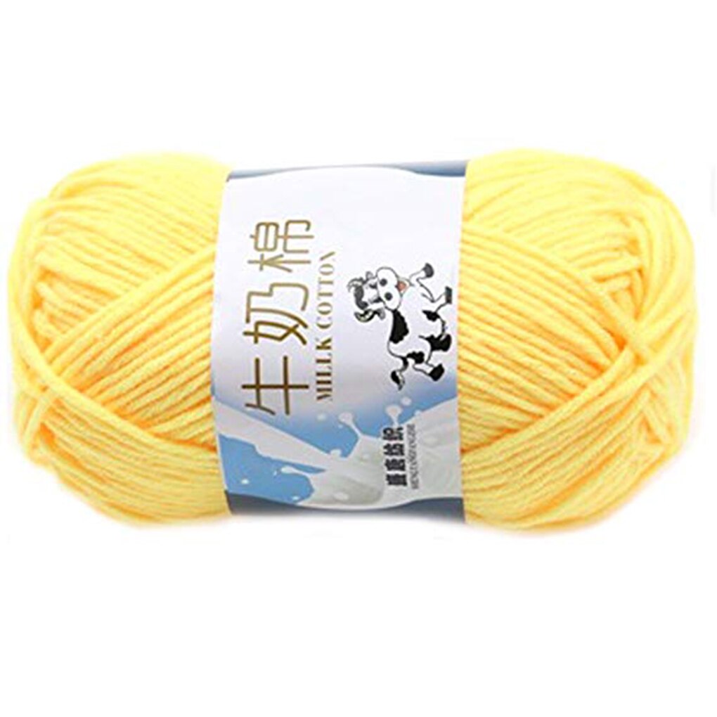 7 Shares Multi Color Cotton Silk Knitting Yarn Soft Warm Baby Yarn For Hand Knitting Thread Supplies: Chicken yellow