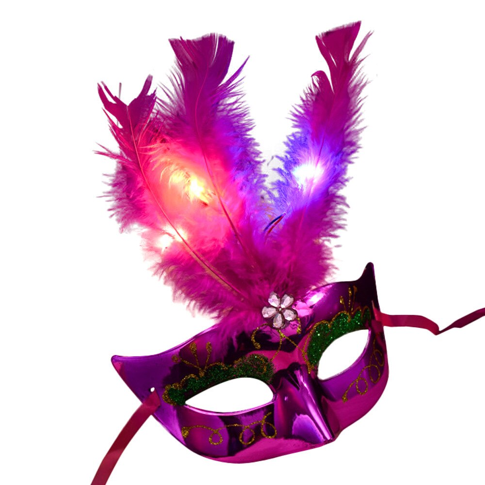 Vrouwen Venetiaanse LED Masker Maskerade Fancy Dress Party Prinses Veer Maskers 1A6