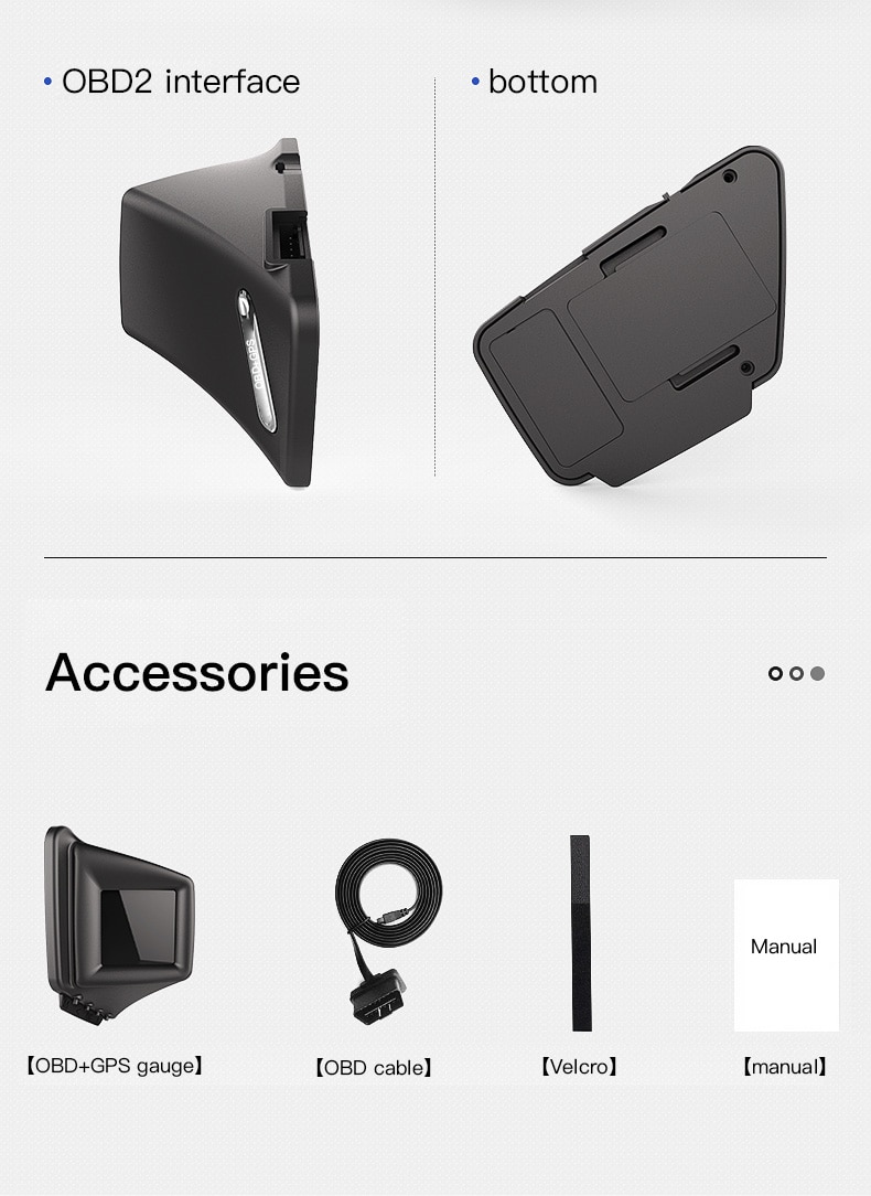 AP-1 HUD Car Head-Up Digital Display Speedometer Odometer With Overspeed Alarm OBD+GPS Dual-System Driving Computer Code Table