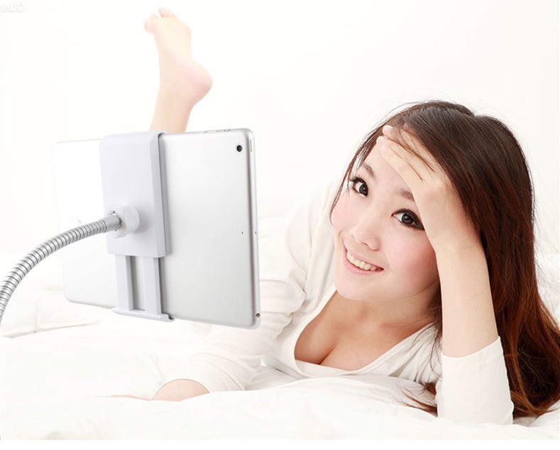 360- rotation adjustable 100 cm pc stand, full metal, lazy bed/table mount, 3,5-10,6- inch smartphone holder, tablet pc stand