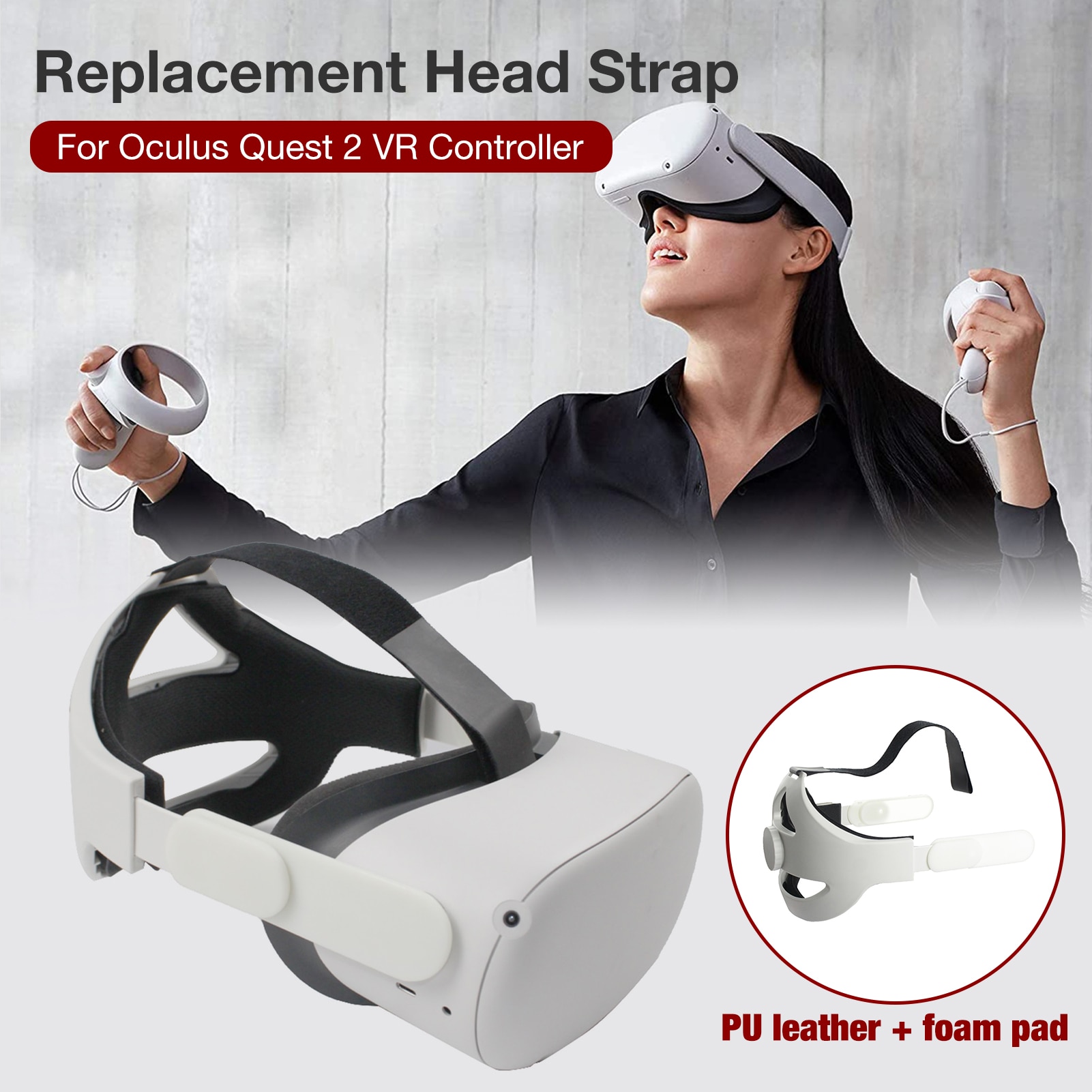 Newest Non-slip VR Helmet Head Pressure-relieving Strap Foam Pad For Oculus Quest VR Headset Cushion Headband Fixing Accessories