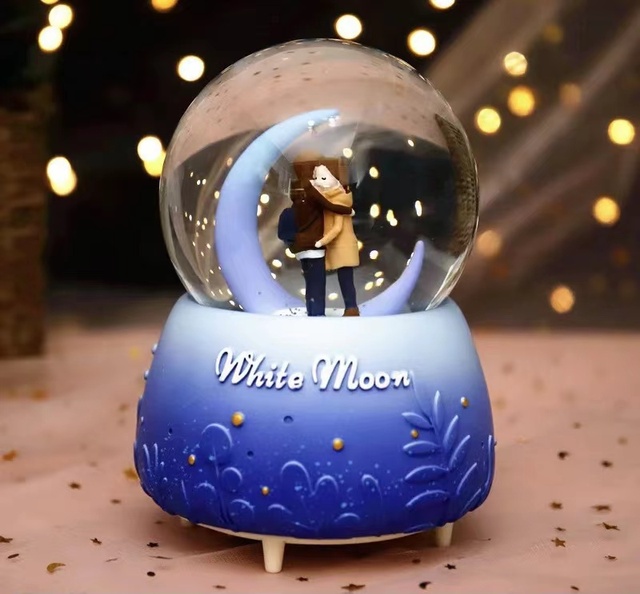 Neue kristall ball kinder musik box musik box feder senden mädchen freundin valentinstag: Burgund