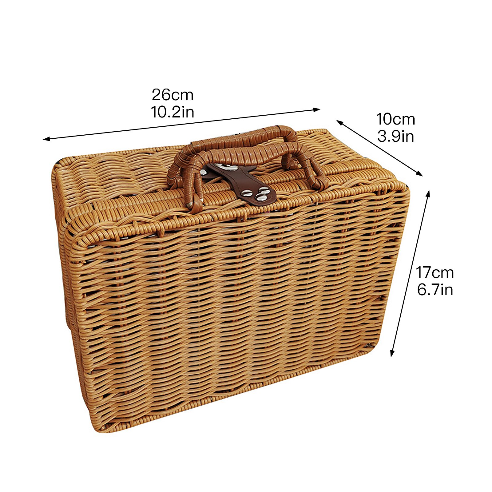 Koffer Rotan Opbergdoos Mand Geweven Voor Picknick Buiten Party Travel Woonkamer Kleren Speelgoed Houten Zeegras Manden Rieten: M