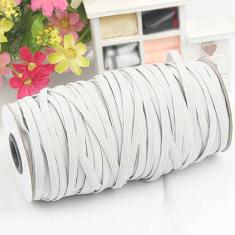 Bracelet élastique tressé bricolage 100 Yards de longueur | Cordon de tricot à coudre 1/8 1/6 1/4in 3mm/4mm/5mm/6mm de largeur blanc noir