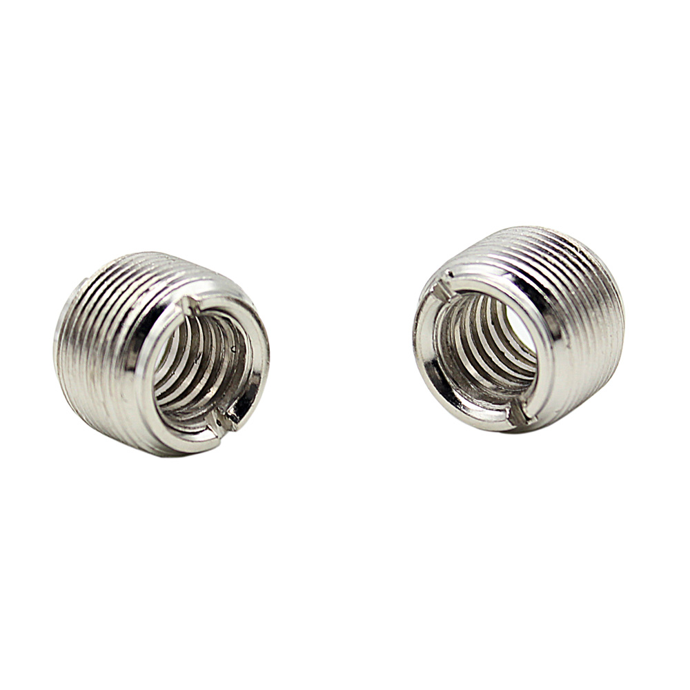 2pcs Microphone Mic Screw Nut Thread Adaptor 3/8" to 5/8" Connector Cupronickel