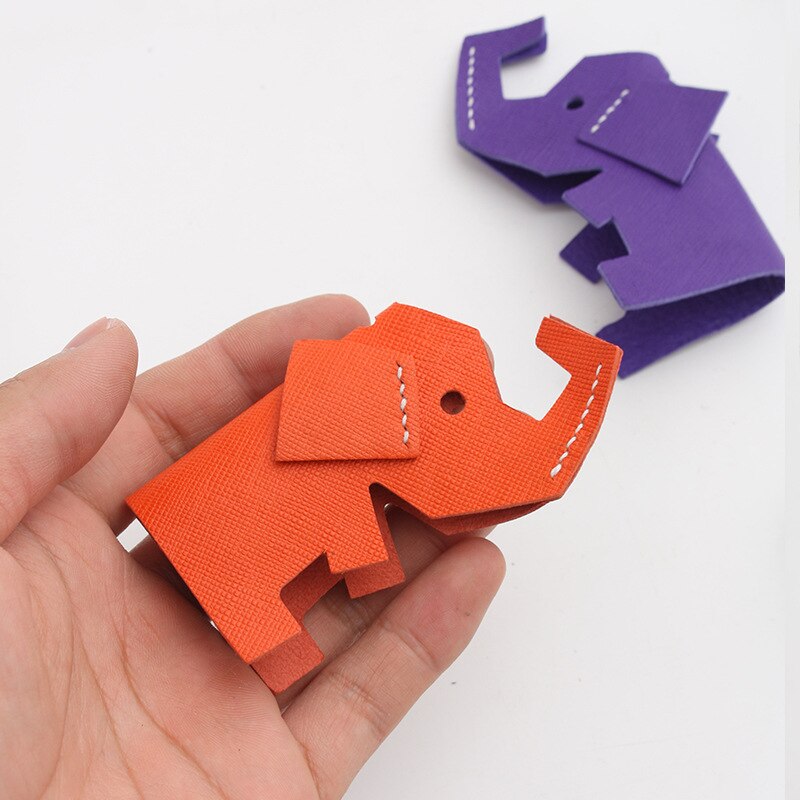 Gabarit en cuir en forme d&#39;éléphant mignon, bricolage poinçon Die sac artisanal ornements décor pendentifs pochoir de coupe outils en cuir